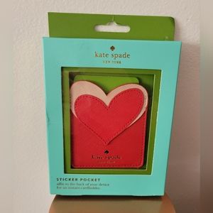 NWT Kate Spade Heart Shaped Sticker Pocket for Phone
